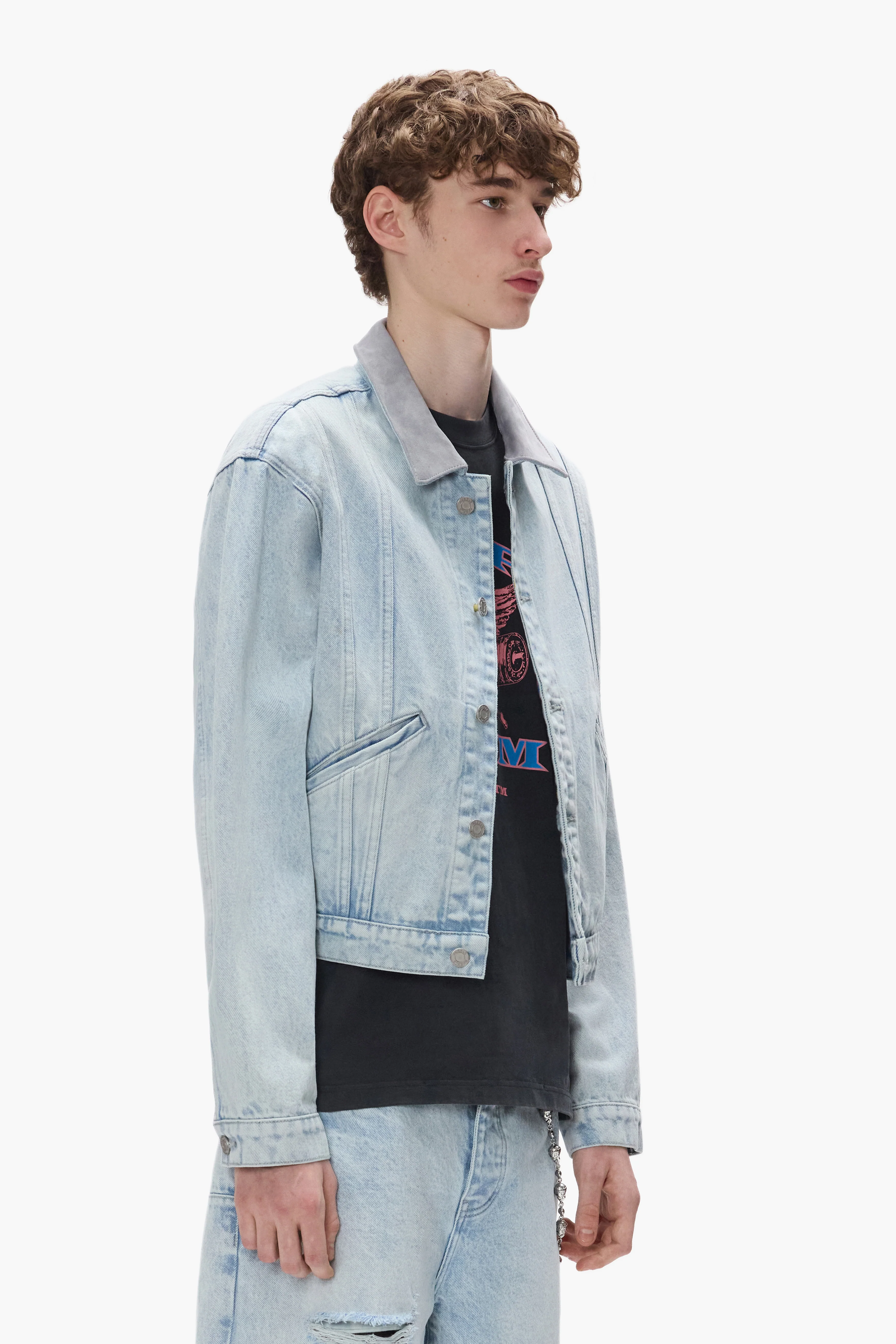 Contrast Collar Trucker Jacket - Image 2