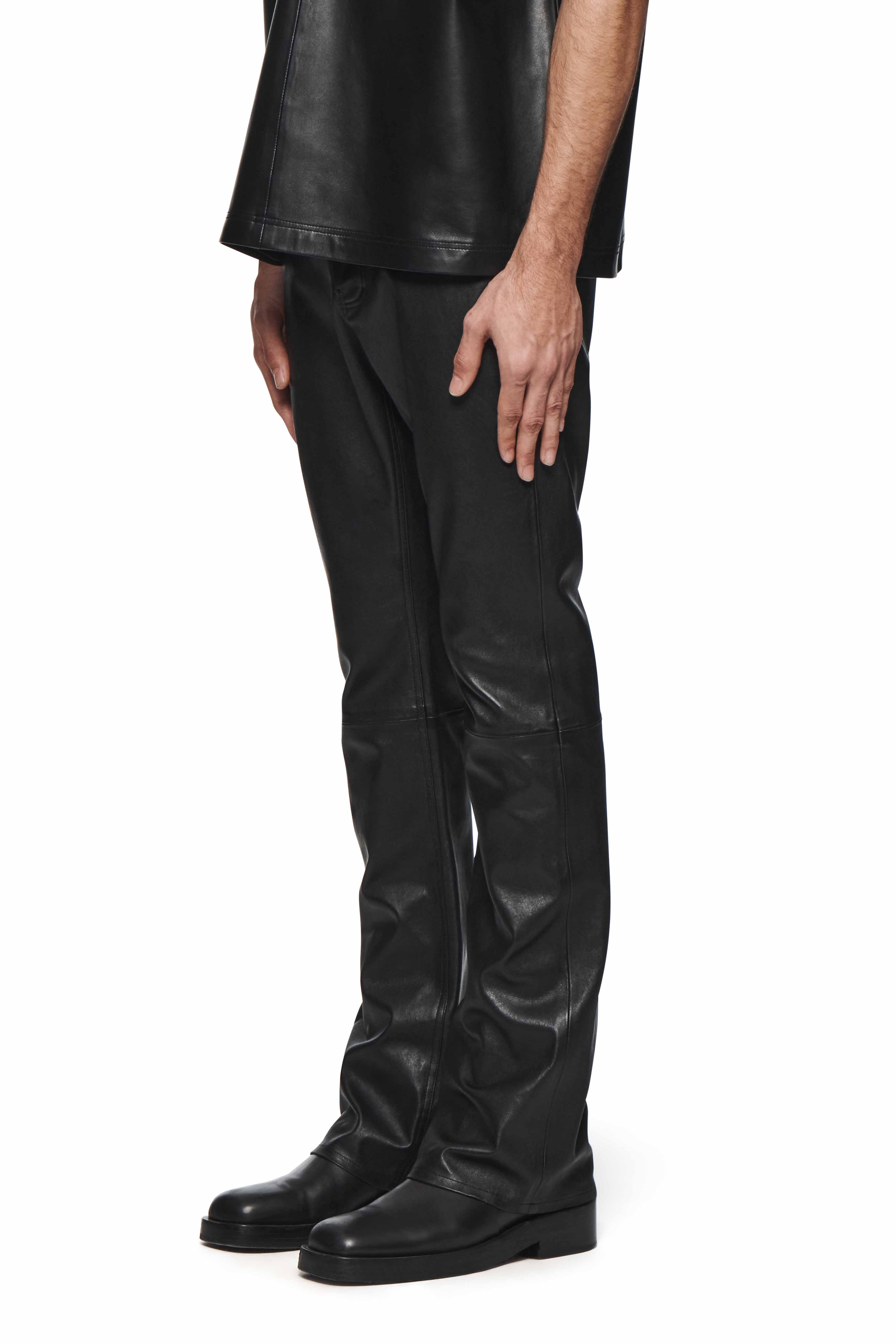 Leather Flare Pants - Image 3