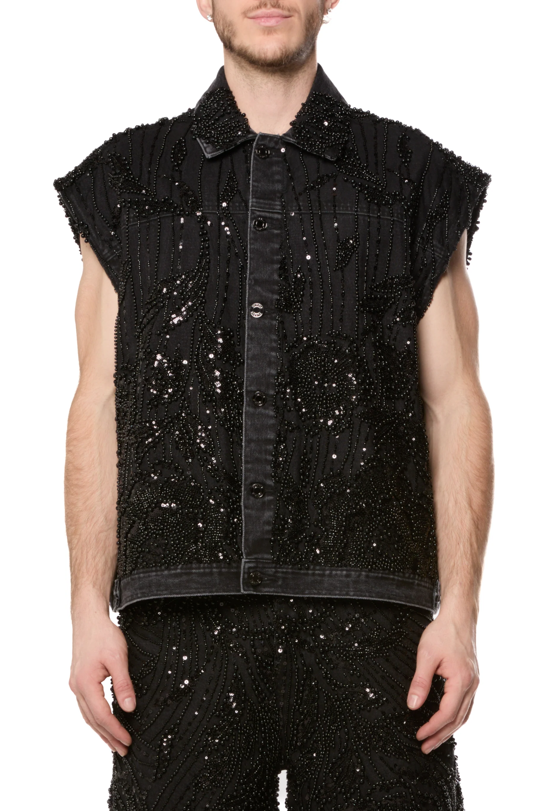 Mesh Embellished Vest