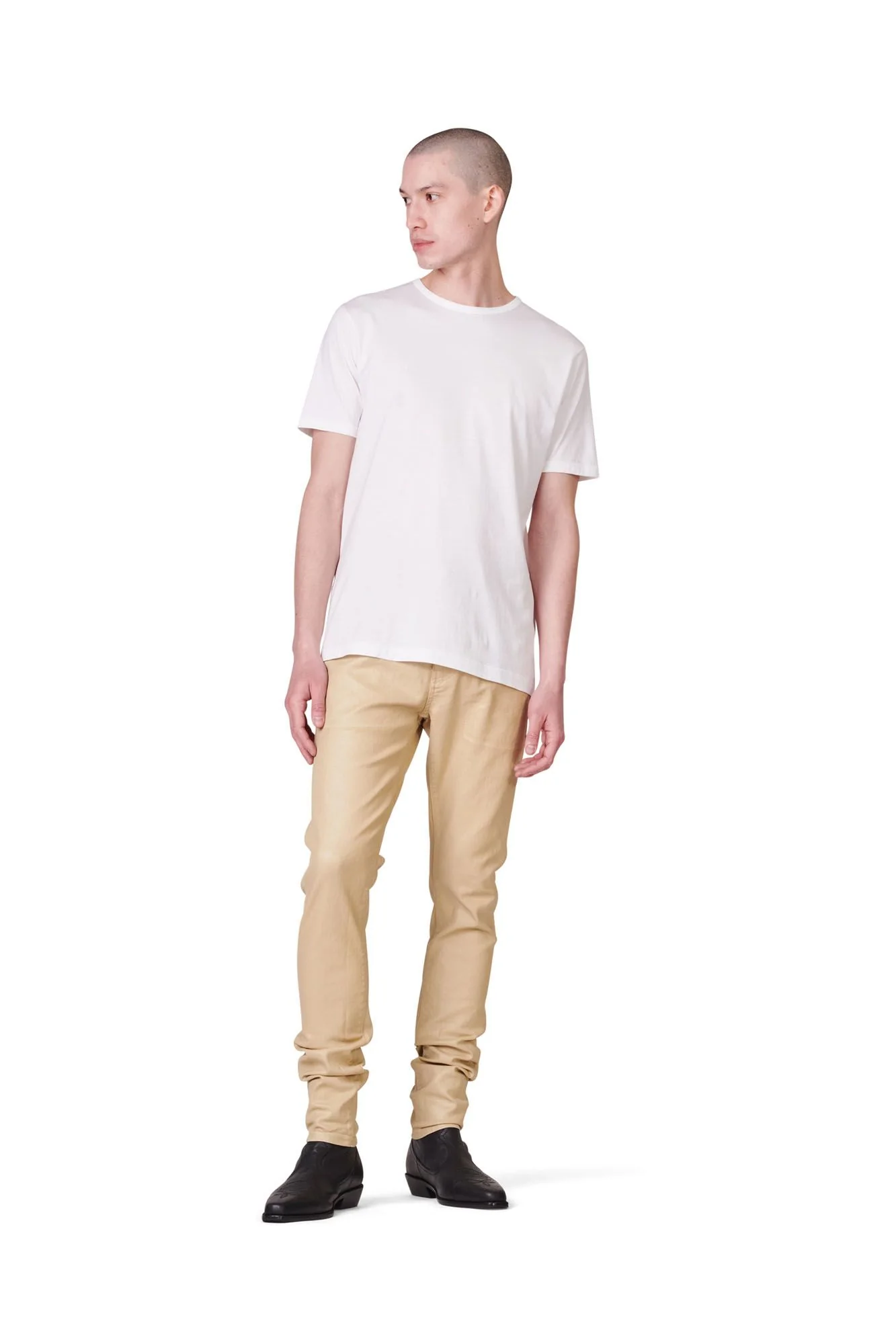 P001 LOW RISE SKINNY JEAN - Leathered Ecru - Image 4