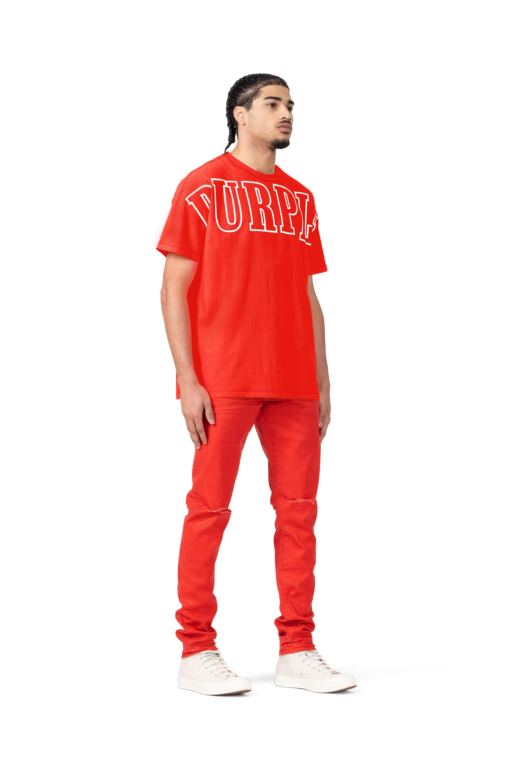 P101 RELAXED FIT TEE - Red - Image 3